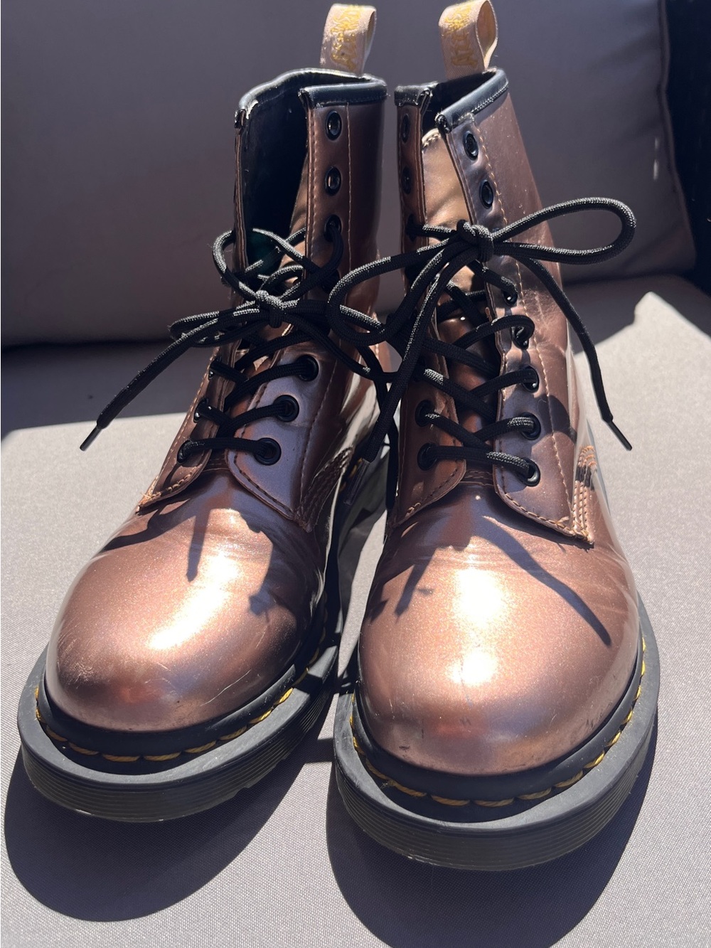 Dr. Martens 1460 Pascal Rose Gold Metallic Leather Boots Women’s US 7 EU 38